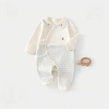 Abbigliamento per Neonati, Cotone Morbido di Classe A, Tutina Primaverile e Autunnale, Completo Stile Monacale, Pagliaccetto, Tuta da Gattonamento