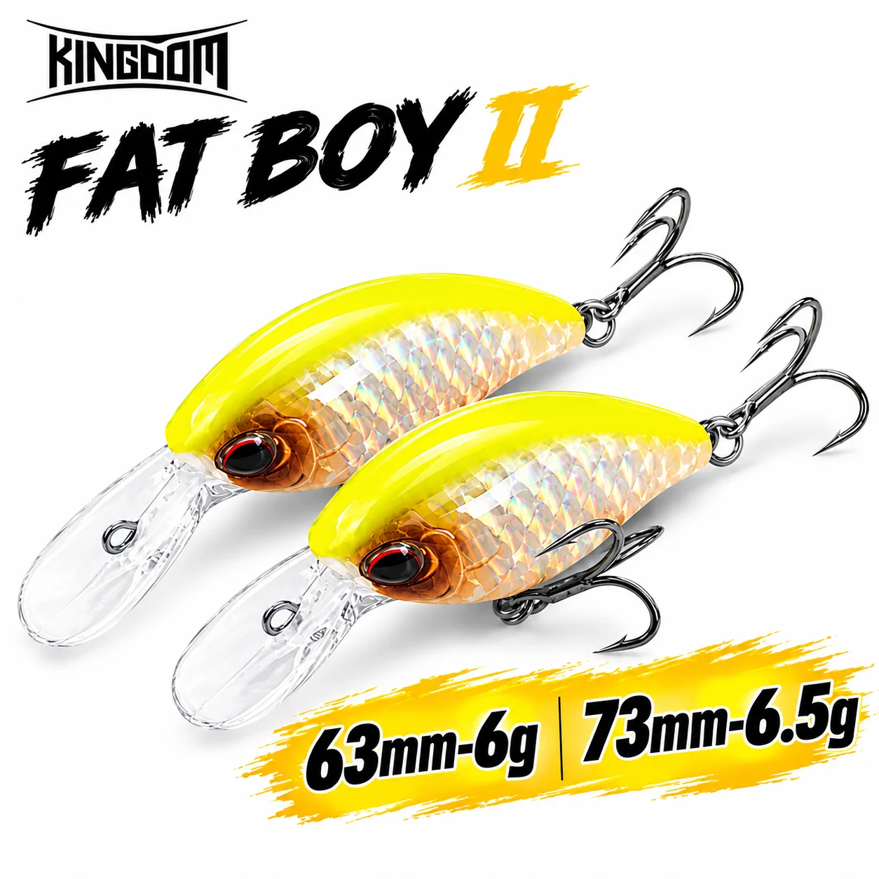 Kingdom Schwimmender Angelköder Crankbait Wobblers Minnow Jerkbait 6g/6,5g Künstlicher Hardbait Swimbait für Barsch, Hecht und Karpfen