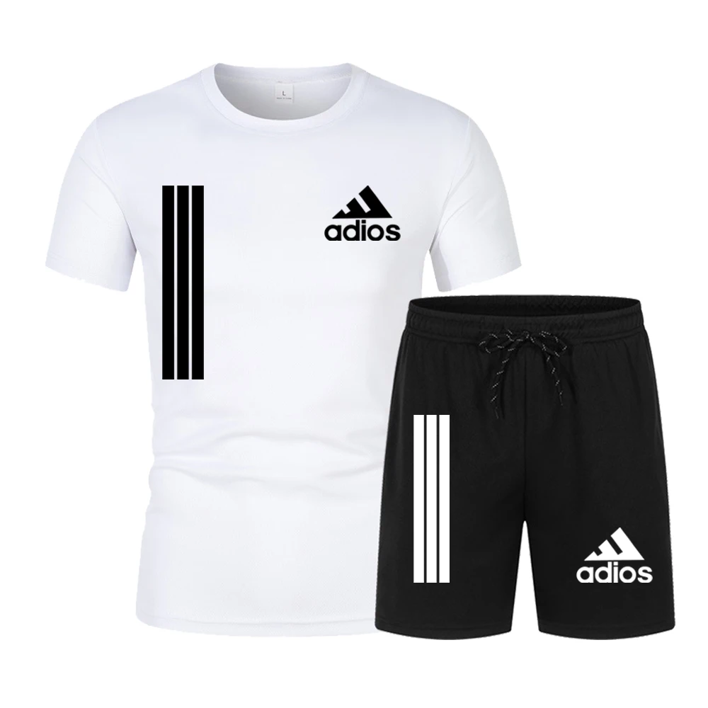 

Summer Luxury Set Men's Short Sleeve Suit Fashion Casual Shorts Tracksuit Clothes for Mens T-shirt + Shorts 2-piece Set