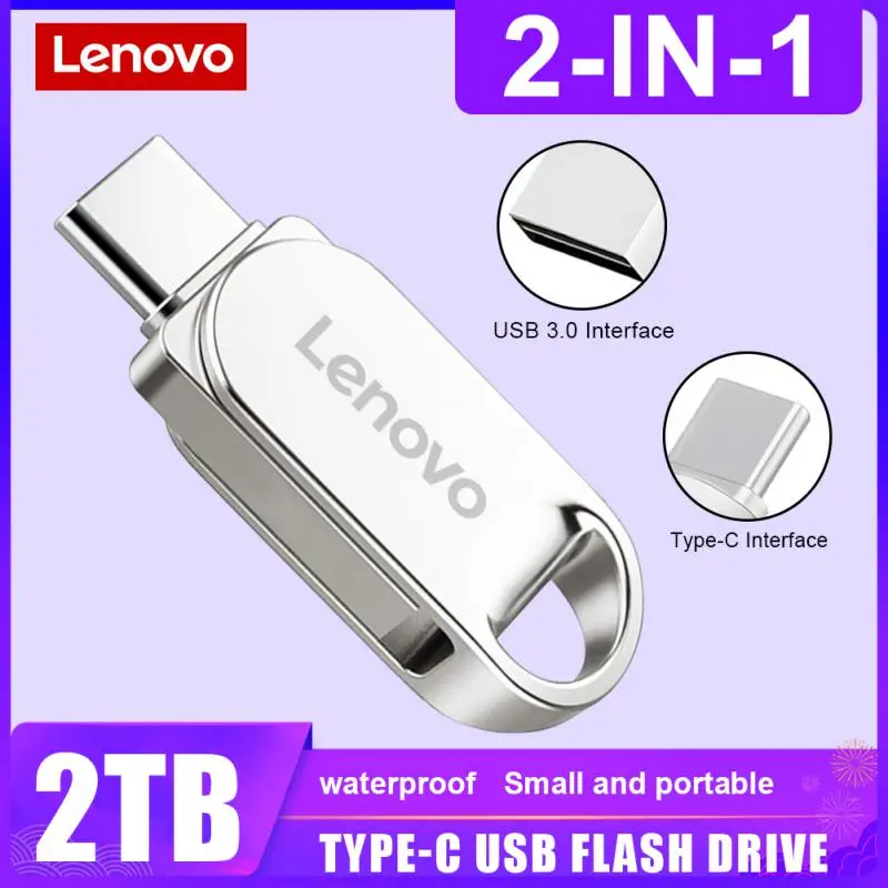 Lenovo Usb 3.0 Flash Driver 128Gb Memory Stick Pendrive Ad Alta Velocità 1Tb 2Tb Type-C Chiave Otg Chiavetta Usb Pen Drive Regalo Di Festa