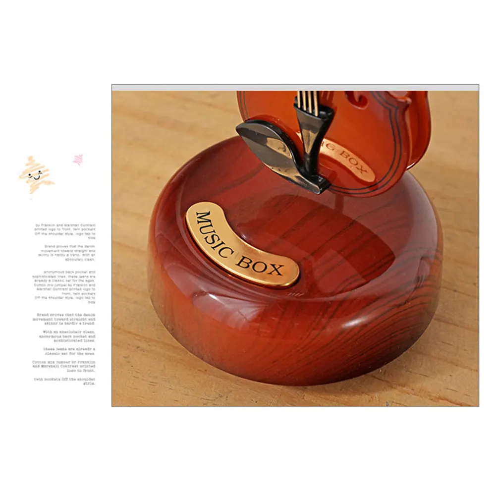 Gas Station Music Box Home Decoration Plastic Hand-cranking Machinery Retro Octave Jewelry Box Guitar Violin Rotating Music