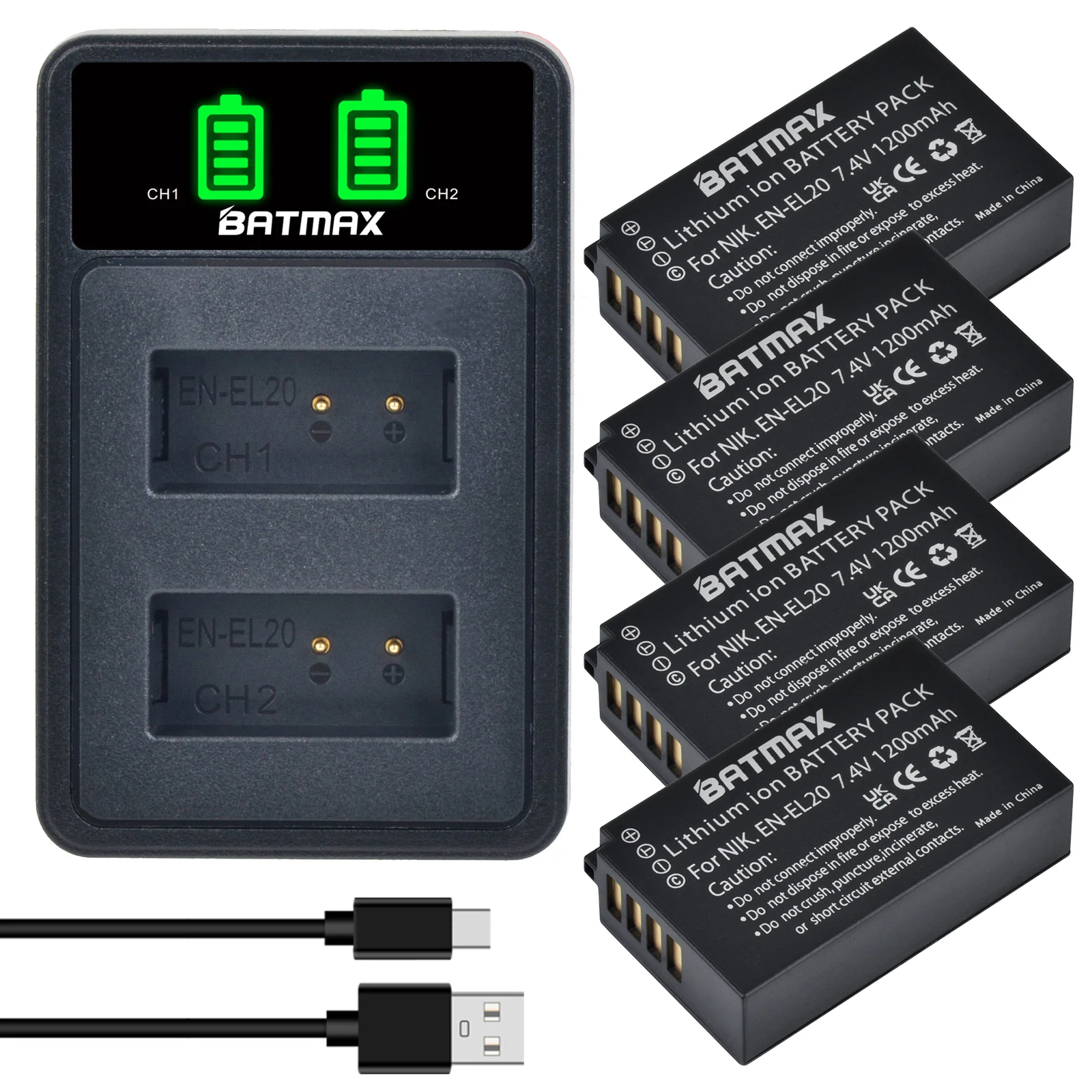 Batterie EN-EL20 Et Chargeur Pour Nikon 1 J1 J2 - Batterie Pour