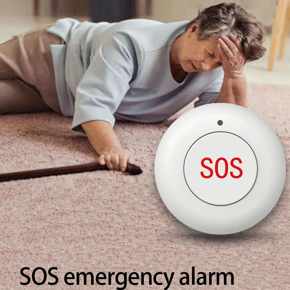 Emergency Alarm Button for Home Security Alarm Systems Smart Wireless SOS Emergency Panic Button for Solar Powered Outdoor Siren