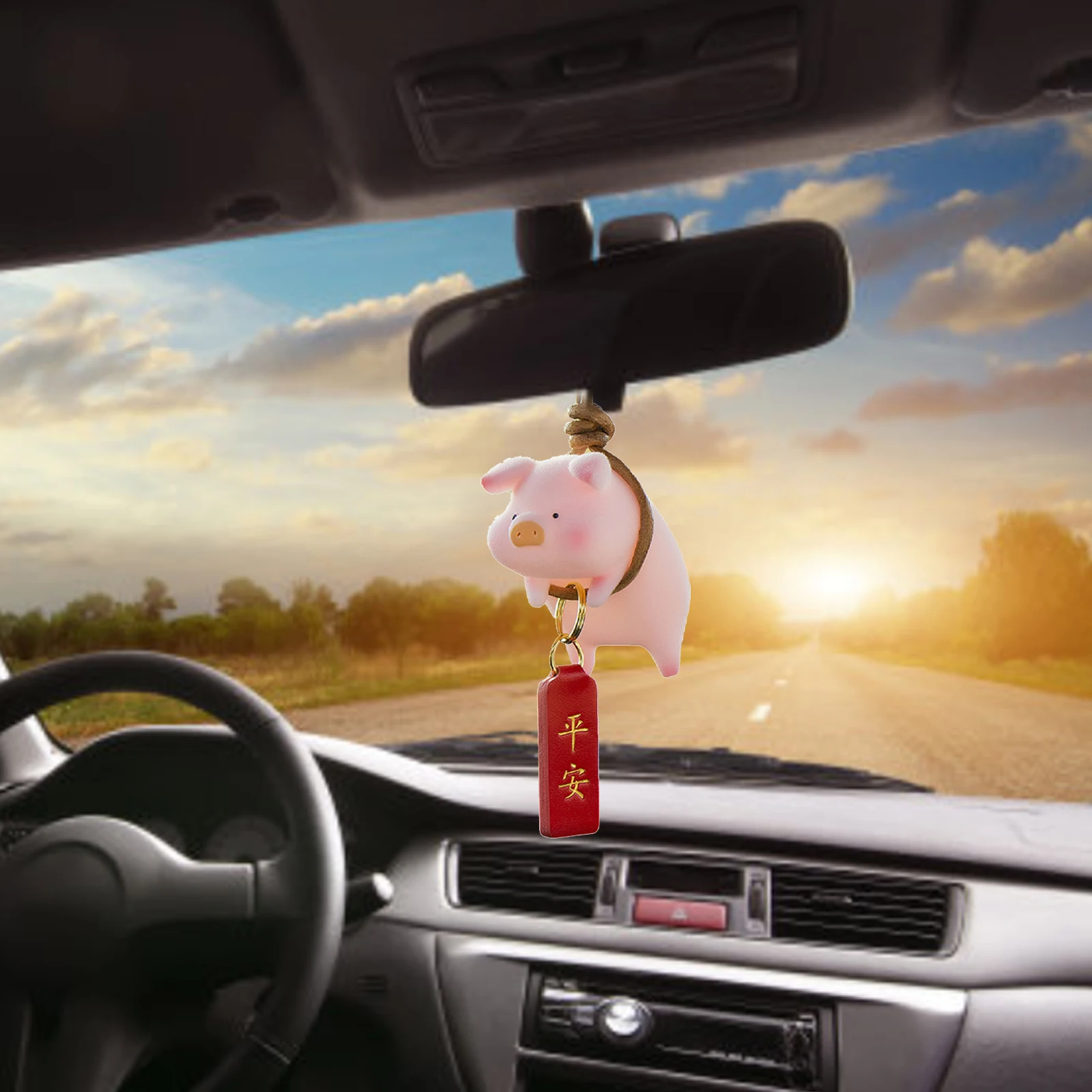 2023 neue niedliche Schwein Anhänger Auto Anhänger Rückspiegel Anhänger  Auto Dekoration Schaukel Schweinchen hängen fliegende Innen zubehör