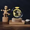 6cm 3D Crystal Ball Crystal Planet Night Light Laser Engraved Solar System Globe Astronomy Birthday Gift Home Desktop Decoration 3