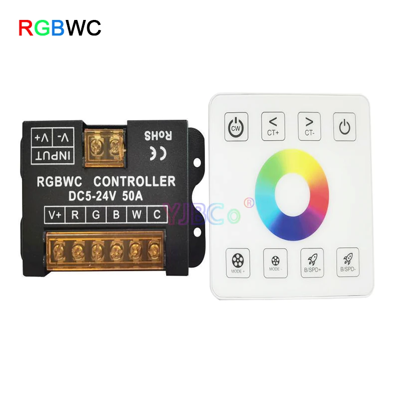 2.4G RF Single color/CCT/RGB/RGBW/RGBWC(RGB+CCT) LED Strip Controller DC 5V 12V 24V Light tape 86 sty Touch Panel Switch Dimmer