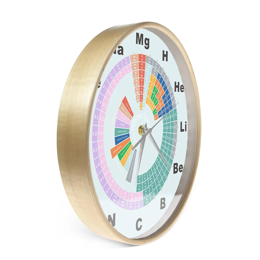 Periodic Table of Elements Printed Wall Clock For Classroom Science Art Educational Decor Chemistry Elements Sient Quartz Clock 5