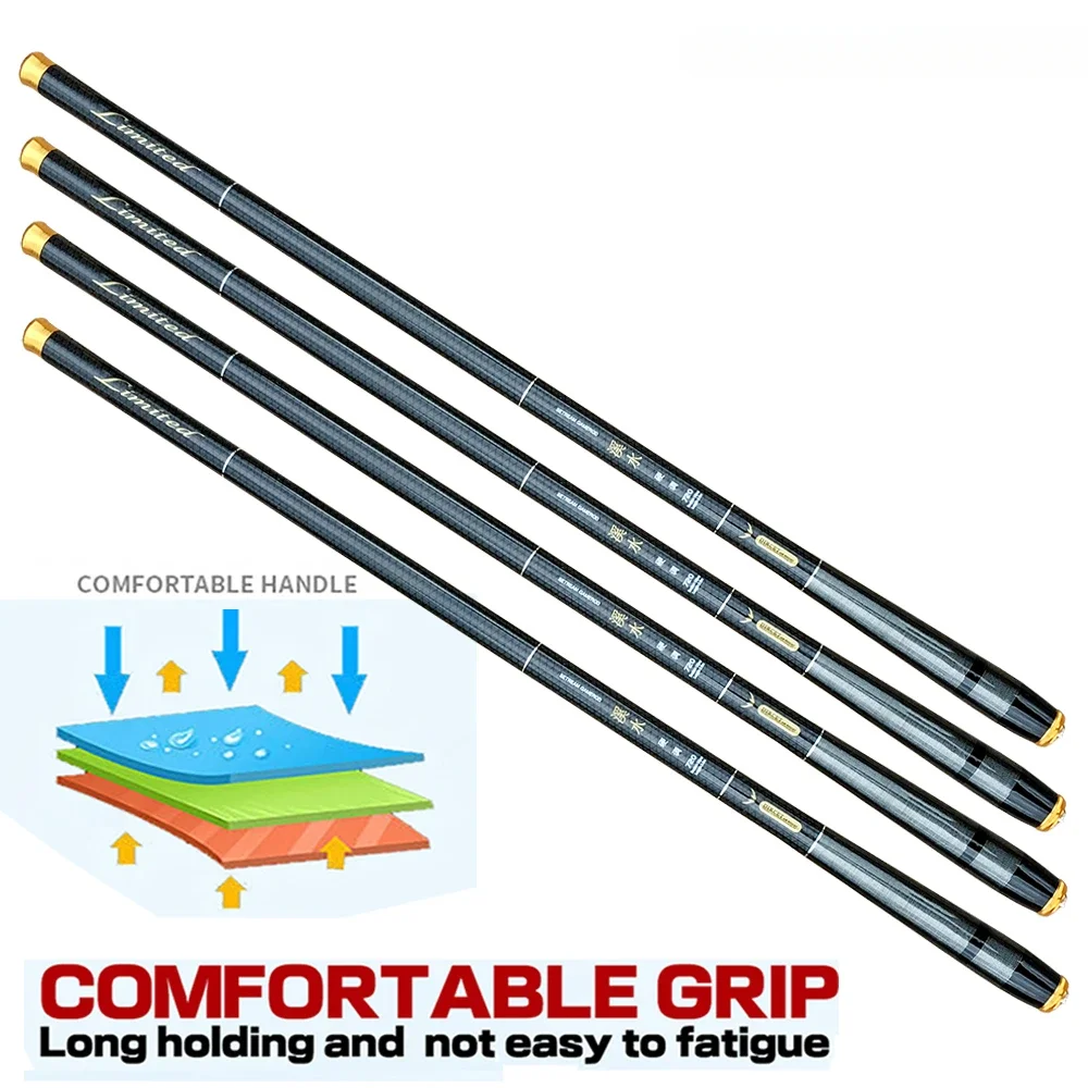 Ligh Hard Telescopic Fishing Stream Rod Lake Hand Pole Carp Feeder 3.6M 4.5M 5.4M 6.3M 7.2M Freshwater Fishing Rods Tackle 3