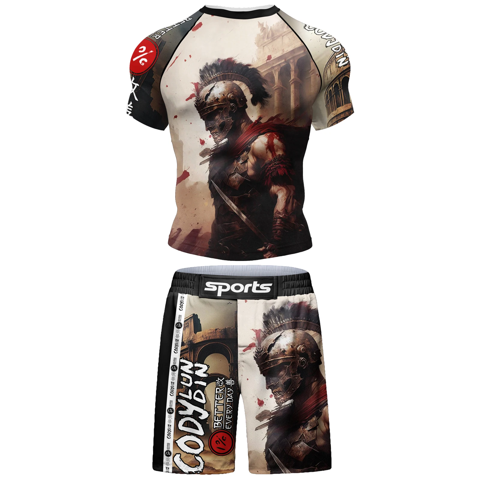 코디 런딘 맞춤형 래쉬가드, 브라질 주짓수 그래플링 BJJ 래쉬가드, MMA 반바지 그래플링 팬츠, 운동복 슈트