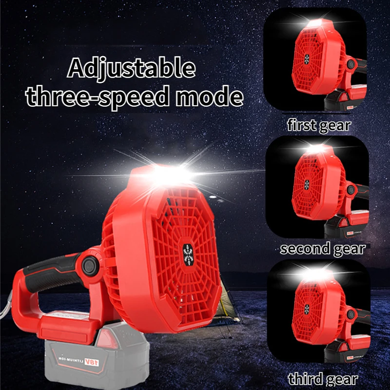 14.4-18V Portable Cordless Fan for Makita/Bosch/Dewalt/Milwaukee 18V Lithium Bat
