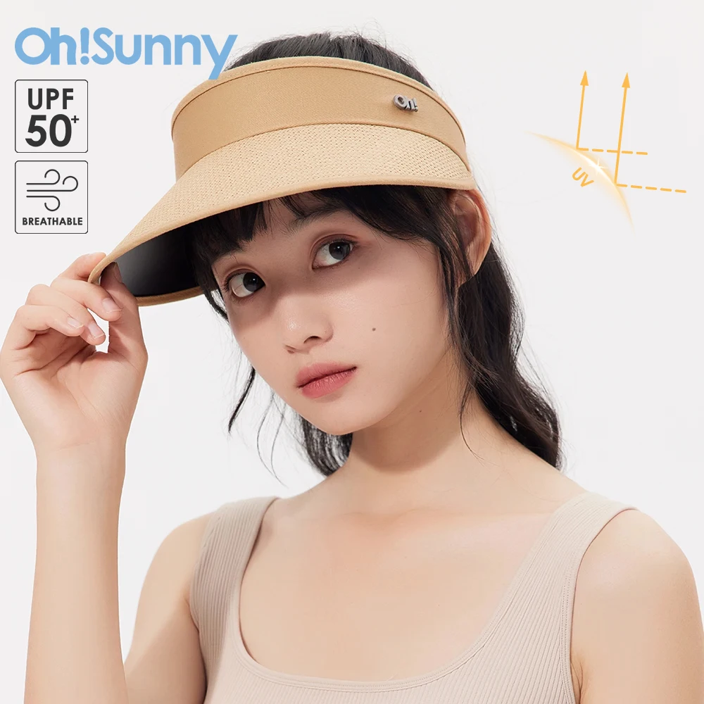 

OhSunny Women UV Protection Straw Hat Sunhats Wide Brim for Woman Summer Beach Travel UPF50+ Sun Protctive Caps