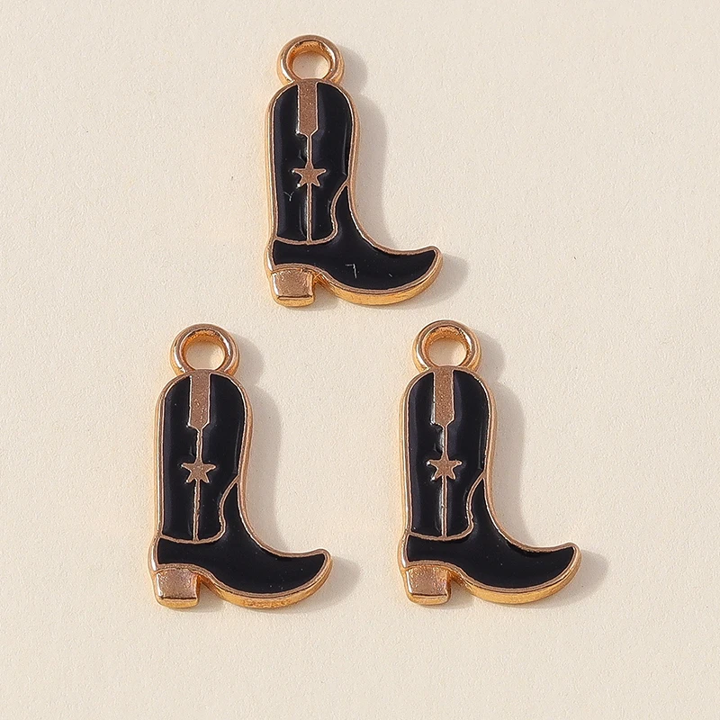Leslie 10 Stück hübsche Mädchen-Cowboystiefel und Hut-Charms-Anhänger für Schmuckherstellung, Halskette, Ohrringe, DIY, Cowgirl-Hut-Charm, Geschenke – Detail 18