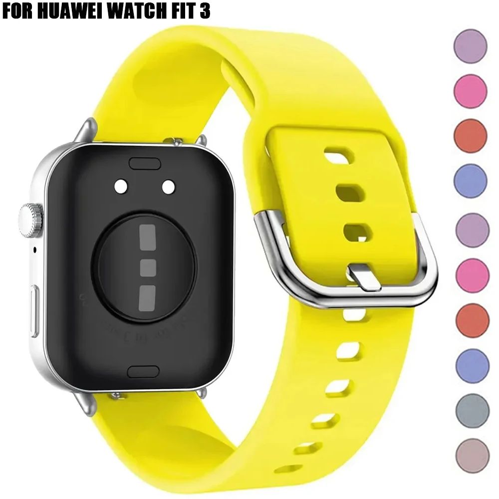 

Силиконовый ремешок для Huawei Watch FIT 3, ремешок для наручных часов с металлической пряжкой, спортивный браслет для huawei fit 2 fit3 correa, аксессуары