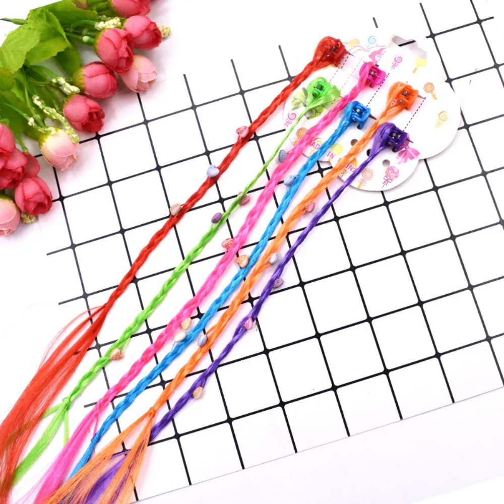 Colorful Hair Extensions Clip for Kids Girls DIY Hair Accessories