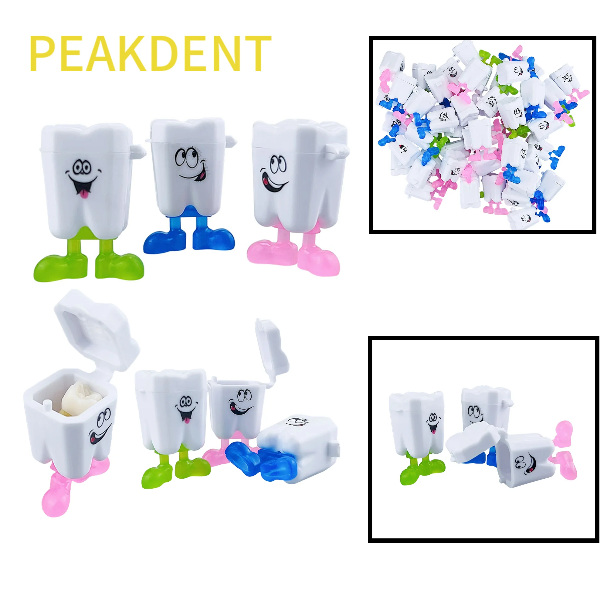 

50pcs Milk Tooth Box Tooth Shape Kids Teeth Storage Boxes Save Collect Case First Tooth Container Souvenir Save Box