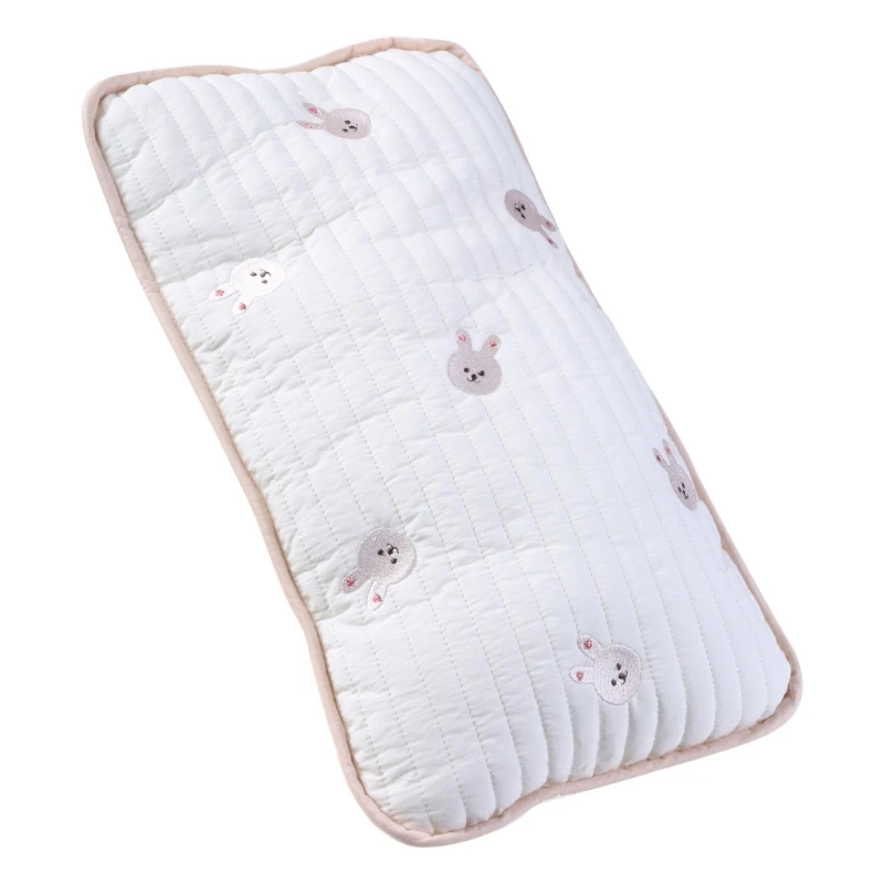 Baby Pillows Baby Head Support Quilted Pillow with Animal Pattern Baby Flat Pillow for Toddlers Newborns 0-3 Year W3JF 2