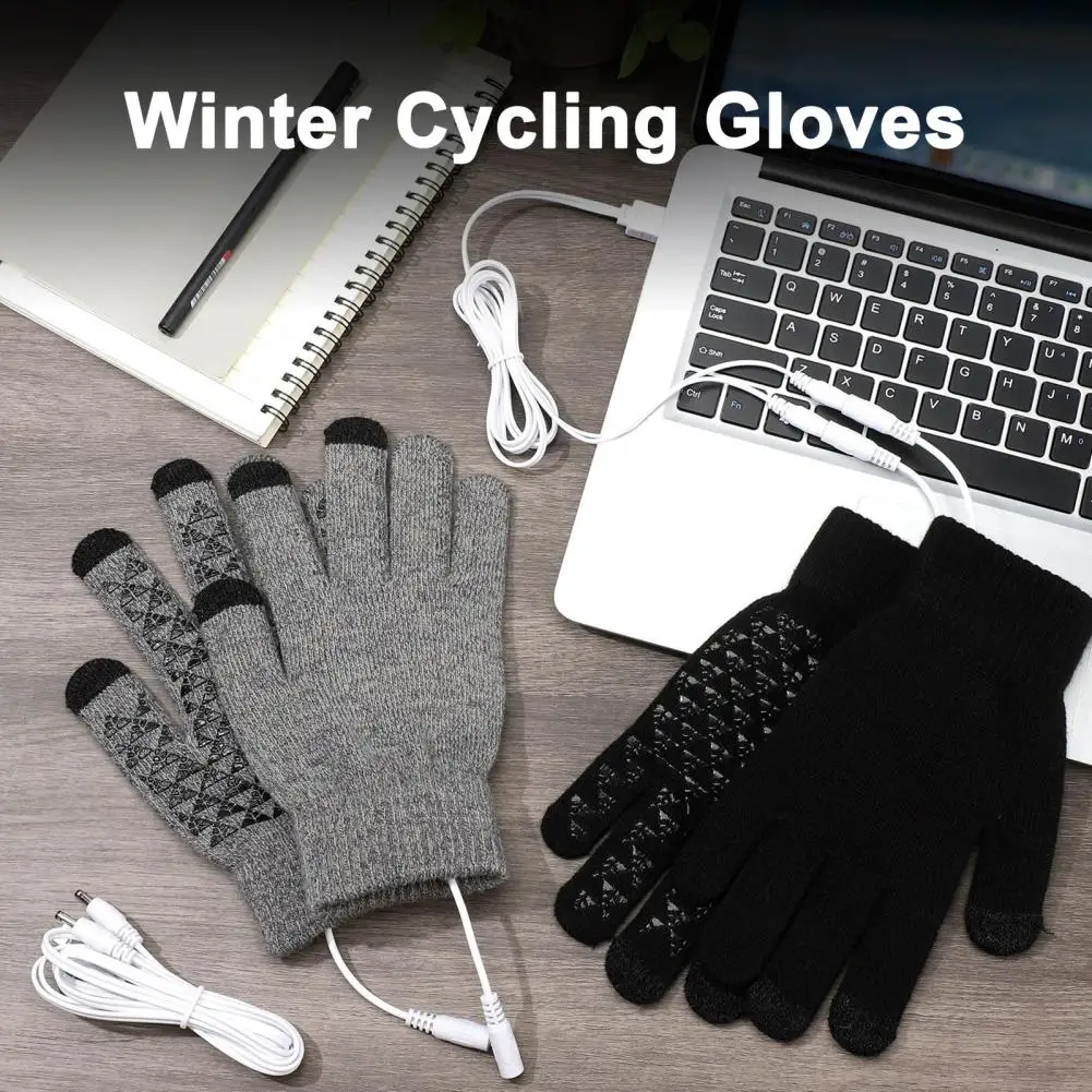 Winter Heated Gloves Liner Rechargeable Electric Heated Glove for Men Thin Cycling Biker Gloves Hand Warmer Bicycle Accessories 3