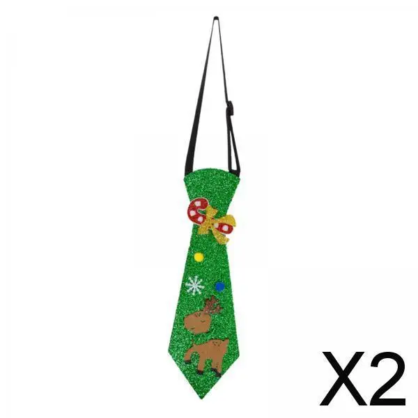 

2X Merry Christmas Tie Fun Fancy Dress for Carnival Ages 3-10 Years Old