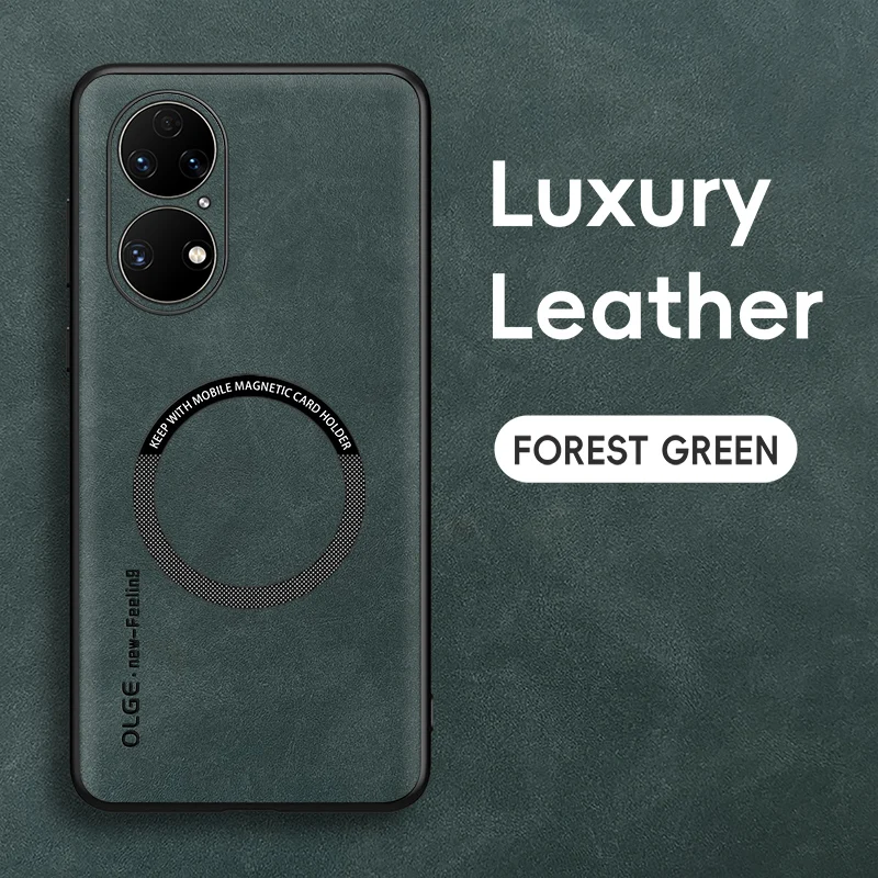 Magnetic Retro Leather Soft Wireless Charging Phone Case Cover
