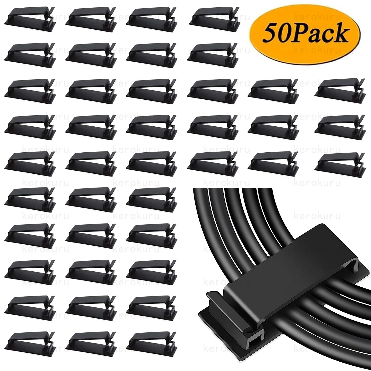 Auto-adesivo Cabo Management Clips Wire Organizer Suporte do Cabo para tv pc Cabo Ethernet Mesa Casa Escritório 50 Pcs