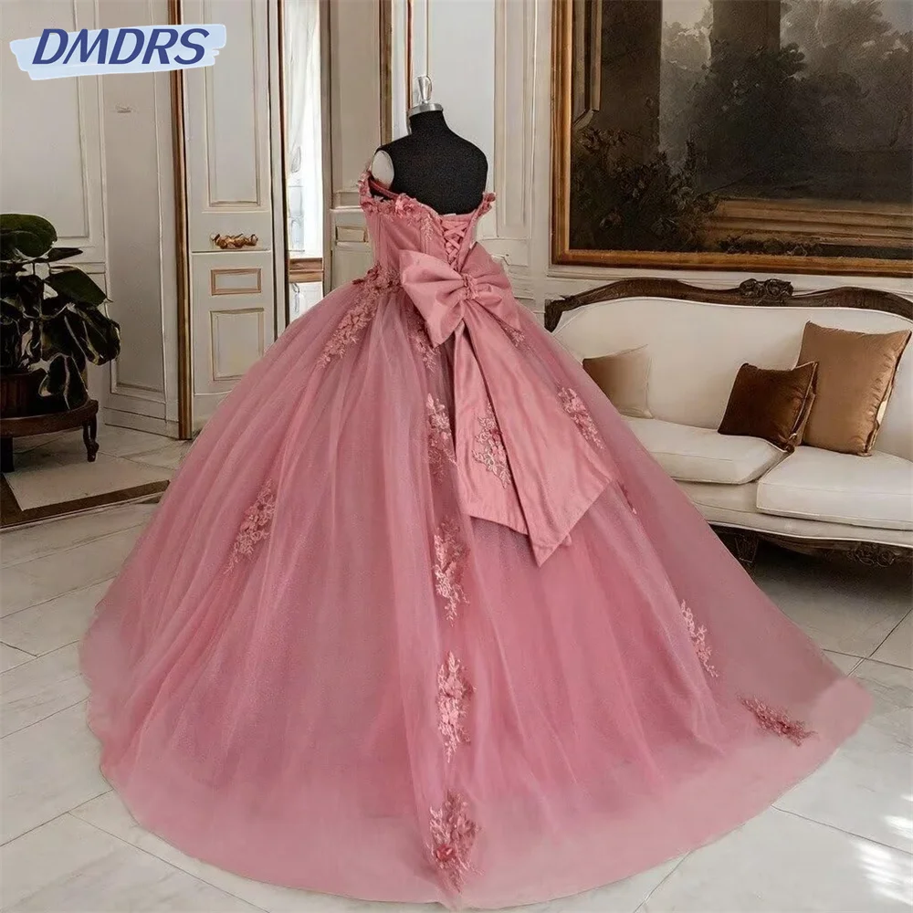 Robe de Bal de Princesse Élégante, Charmante Quinceanera, Romantique, Fleurs 3D, Dentelle Appliquée avec Cape, Douce, 16