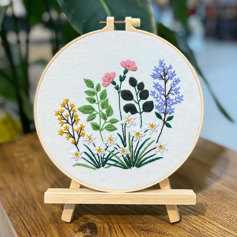 Kit de bordado para principiantes adultos, kit de bordado para principiantes adultos, kit de bordado floral para principiantes flores