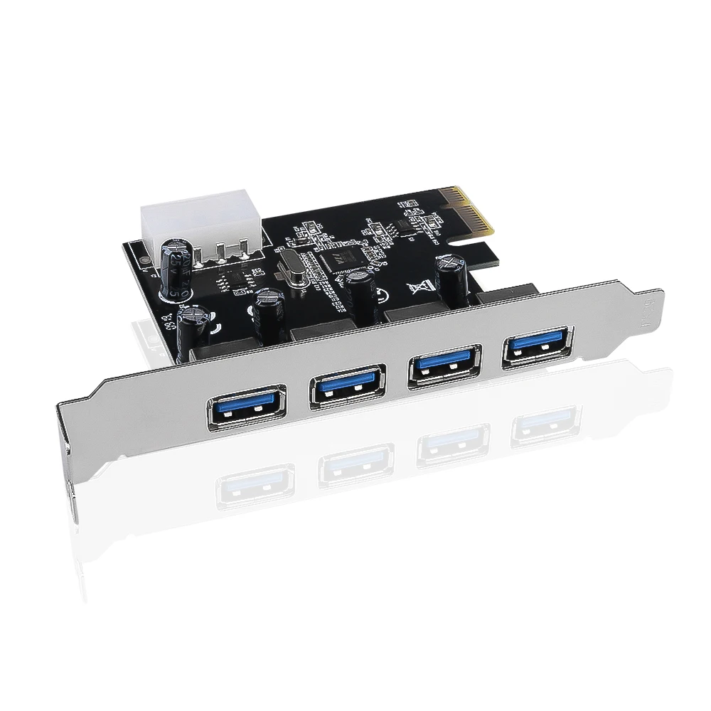 4 Port USB 3.0 PCI-E Expansion Card PCIe HUB Adapter USB 3.0 PCI Express Board Multiplier USB3.0 Controller Add on Card Express
