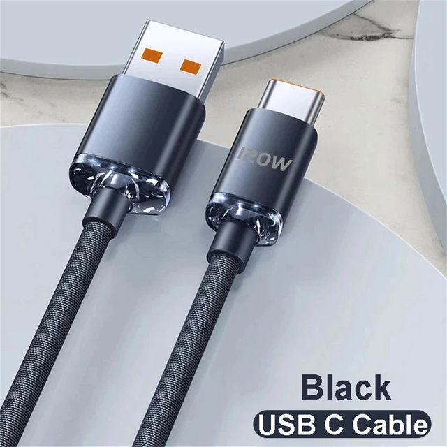 NNBILI 120W 6A Fast Charge USB Type C Quick Charge Cable For Samsung S23  Xiaomi 14 Huawei Phone Fast Charging Cable Data Cables 9
