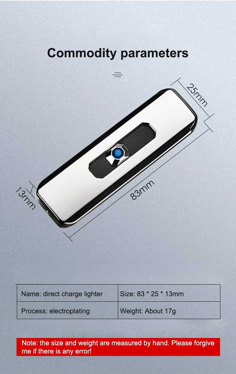 Description Picture 3 of itemUSB Push-up Button Double-sided Point Charging Lighter Electronic Windproof Cigarette Lighter Gift Box Smoking Accessories