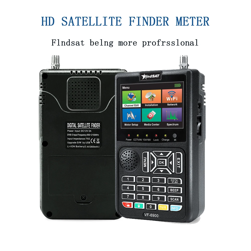 VF-6900PRO High-definition Digital Star Finder Support DVB-S/DVB-S2 HEVC H.265 Star Tuner Live Video Program Television Receiver