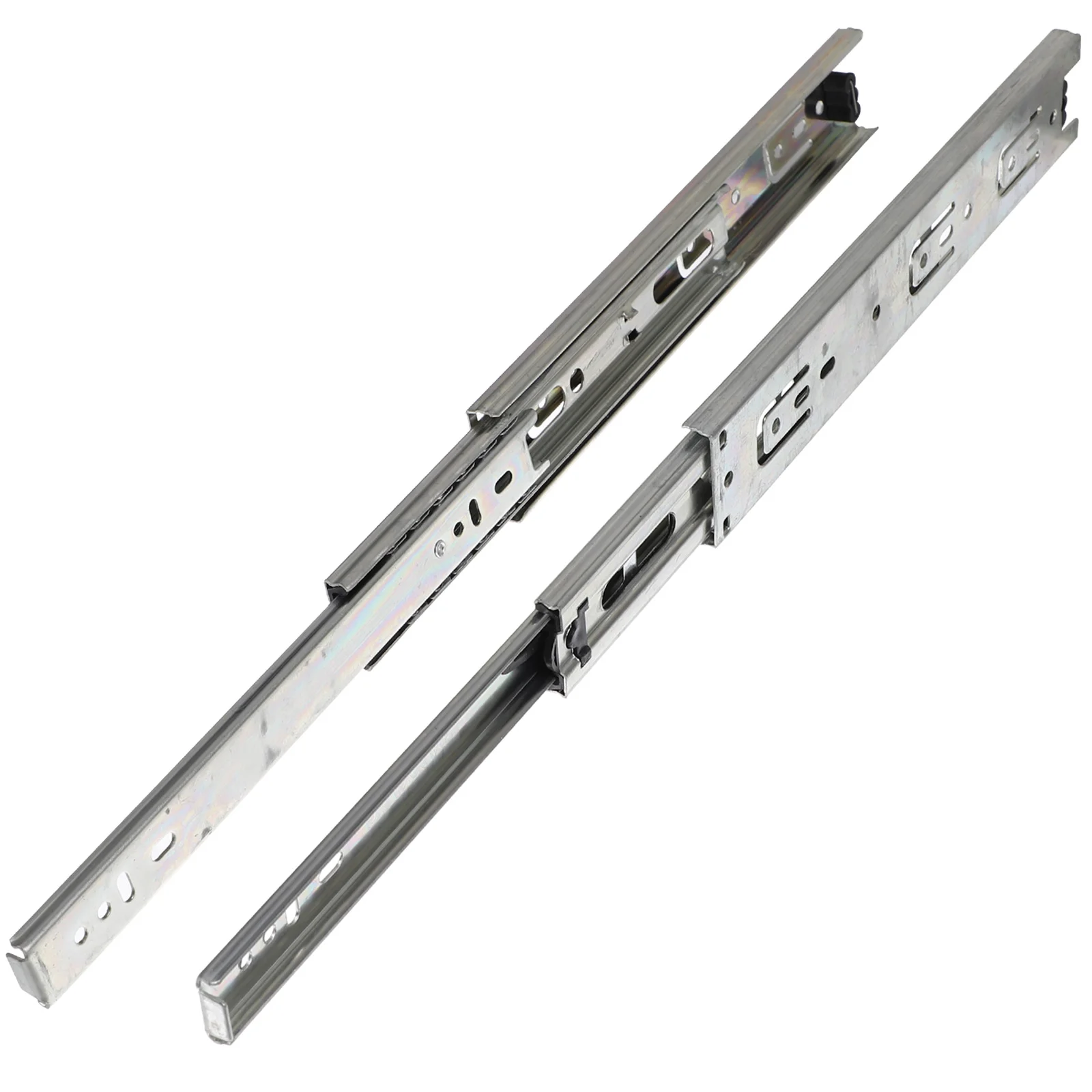 2 Pcs Cold Rolled Steel Drawer Slides Full Extension Cabinet Tracks Undermount Rails Hardware Storage Guides Side Mount Slides