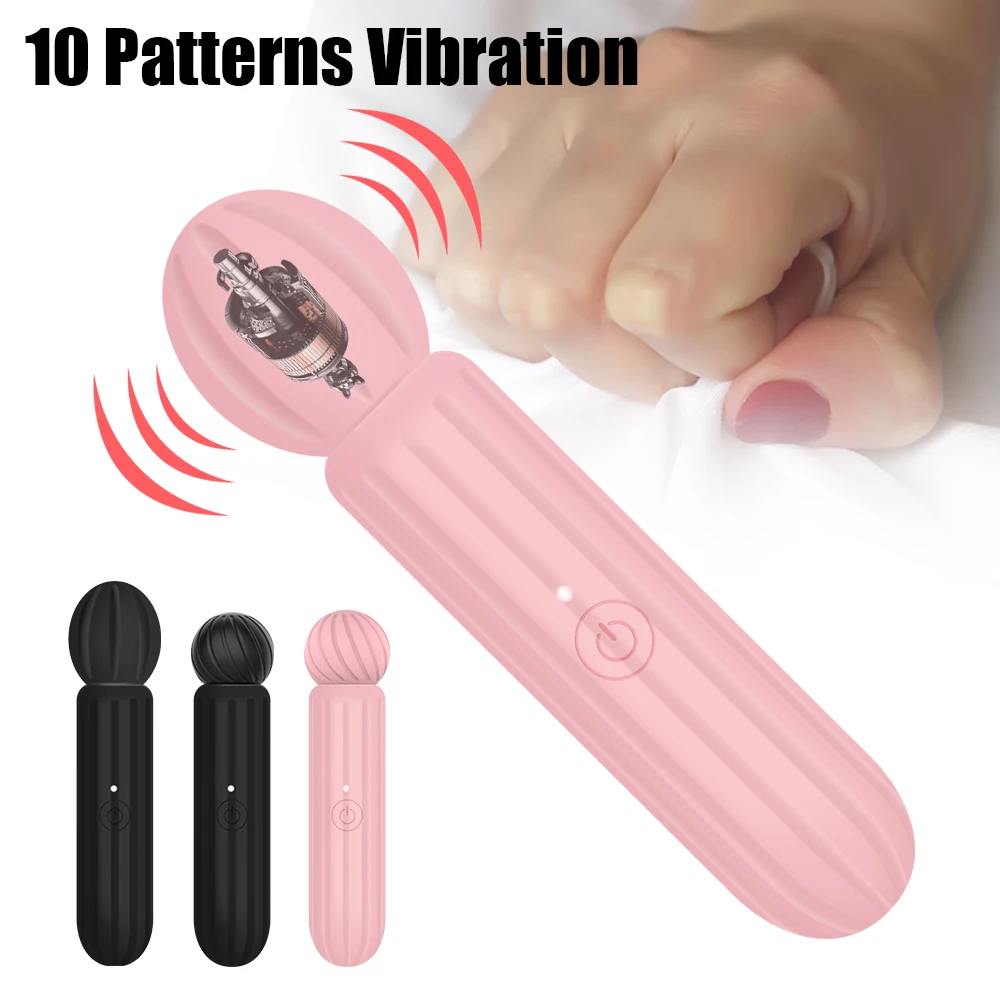 

For Women USB Rechargeable Sex Toys 10 Patterns Vibration AV Magic Wand Massager Vibrator Clitoris Stimulator Powerful