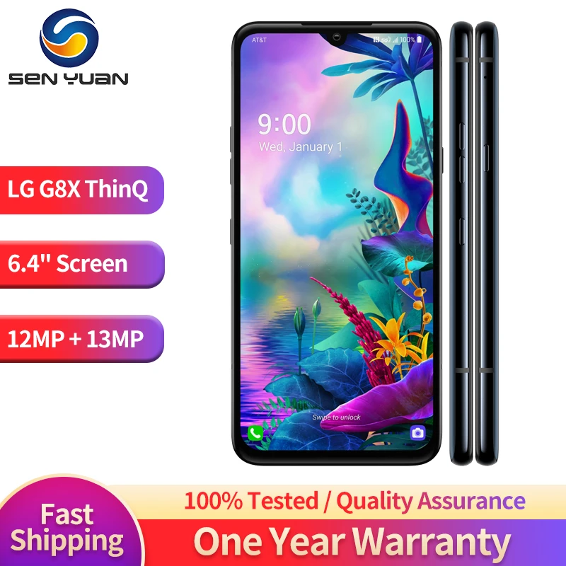 Original LG G8X ThinQ 4G LTE Mobile Phone 6.4'' G850UM G850EMW Android SmartPhone 6GB+128GB 25MP Camera NFC Unlocked CellPhone iphone xr refurbished