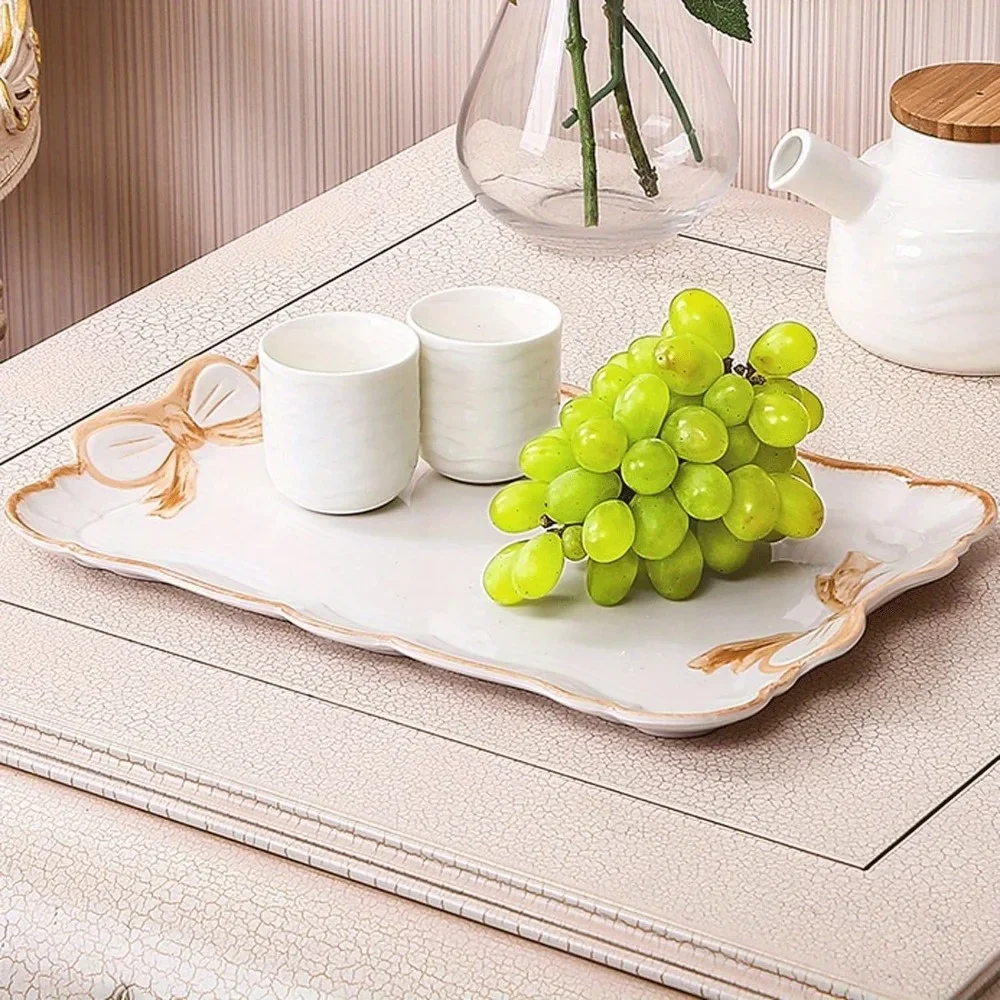 Piece Bow Tray Fruit Dessert Tray Resin Craft Cake Jewelry Storage Party Decoration Tableware Candy Organizer Tools storage tray,jewelry storage tray