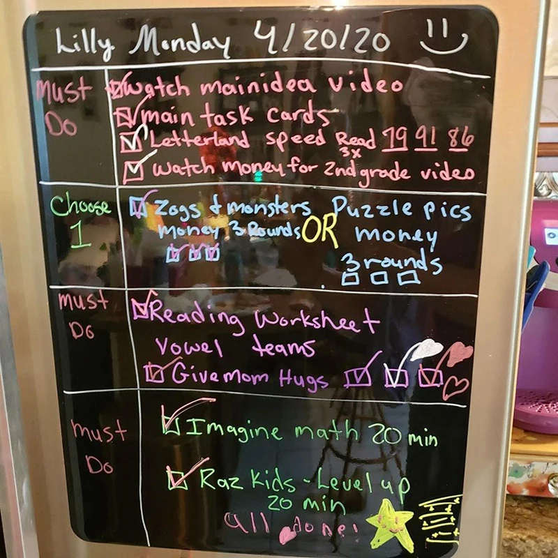 A4 Magnetic Blackboard Sticker for Refrigerator Dry Wet Erase Chalkboard Message Board Memo Sticker
