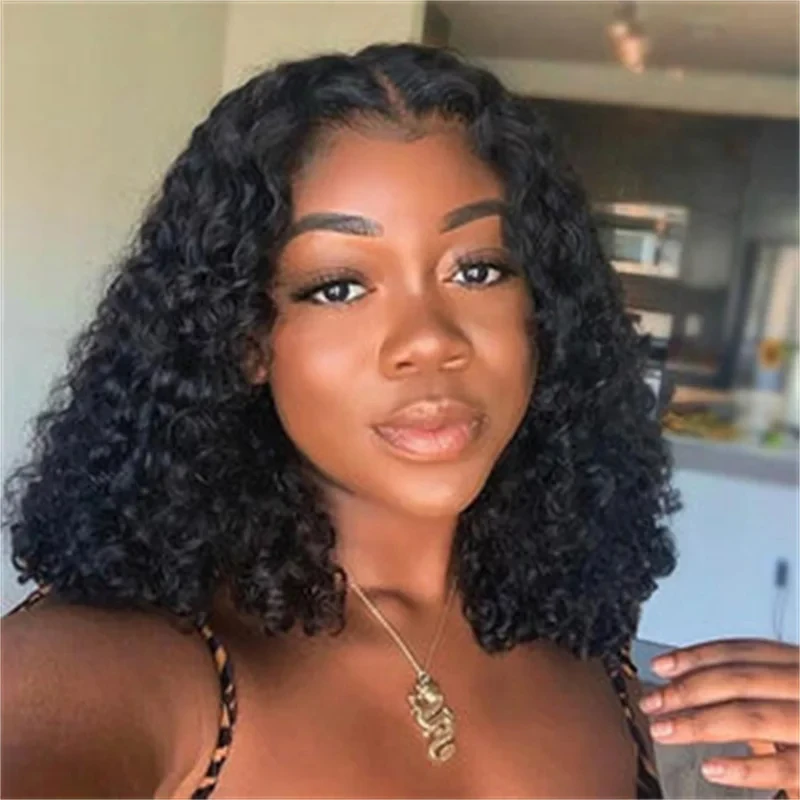 

Deep Wave Bob Wig Lace Front Wigs Curly Human Hair 4x4 Closure Brazilian Short Pre Plucked 13x4 HD Lace Frontal Wig For Women