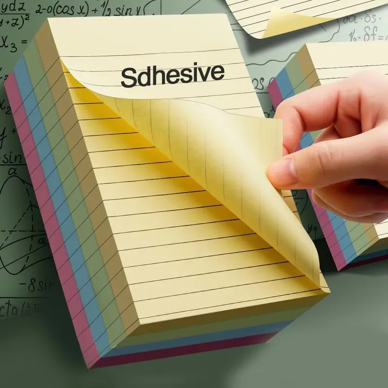 200sheets Line Sticky Notes 4 Colors Portable Student Note Marker Writing Sticky Notes Self-Adhesive Easy To Apply Notepad - 3