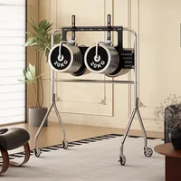 Nordic Stainless Steel Mobile TV Cart Stand Multifunctional Luxury With Storage For 32-75 Inch TVs Home Theater Bedroom Hotel 5