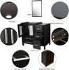 Double Vanity(2 * 24 Vanity 2* Porcelain Vessel Sink Combo(Square) 1 * 12" Side Cabinets) Double Bathroom Vanity Top 5