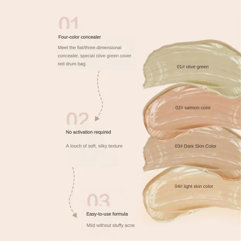 ZVEV Concealer Cream Concealer Does Not Take Off Makeup Covers Repair Dark Circles Acne Marks Freckles