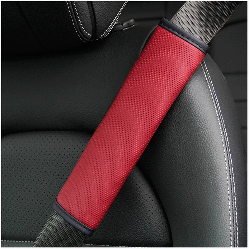 Coprispalla per cintura di sicurezza per auto Cuscinetti per cintura di sicurezza per auto in pelle PU Accessori per auto Protezione traspirante Imbottitura per cintura di sicurezza - immagine 2