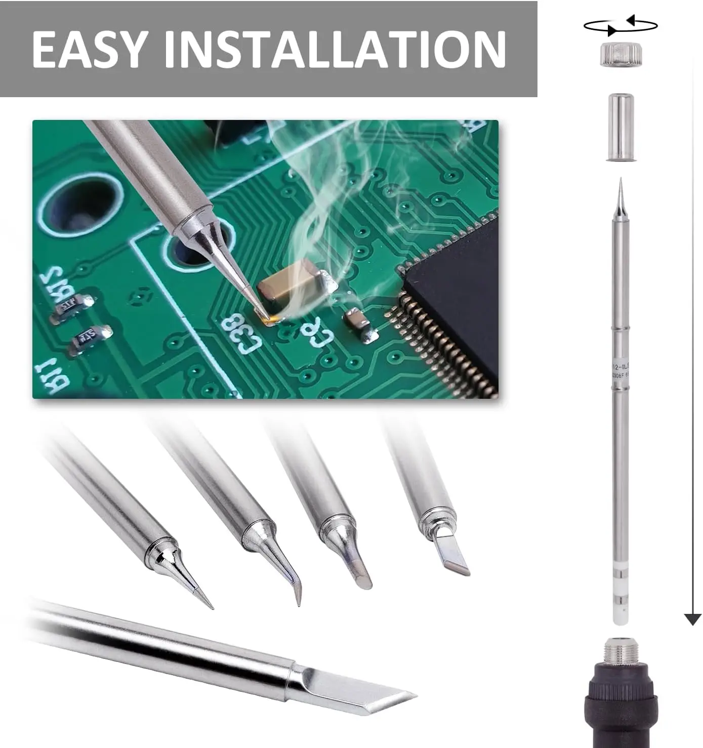 T12 electric soldering iron soldering iron tip T12-C4 ILS JL02 D24 for Hakko FX951 T12 station kit welding tool