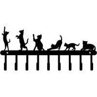 1pc Key Holder Cat with 9 Hooks for Bag Clothes Key Hanging Small Wall Shelf Holder Halloween Wall Decorative About 15x33cm 1
