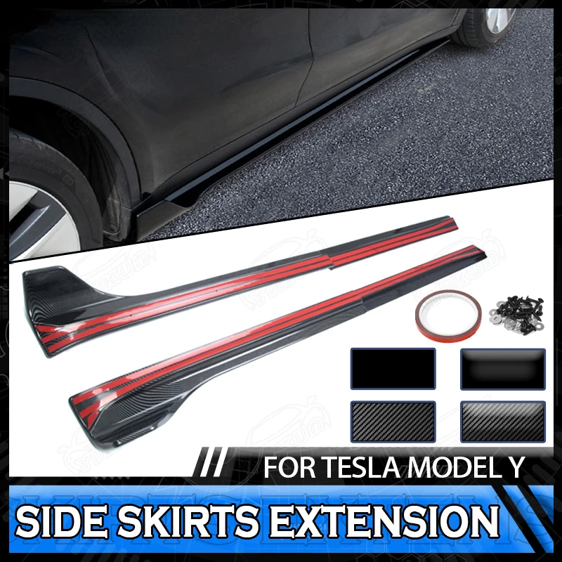 

Боковые юбки Tesla Model Y, 4 шт., удлинители, качающиеся панели, разветвители для губ, спойлер, бампер, автомобильные аксессуары 2018, 2019, 2020, 2021