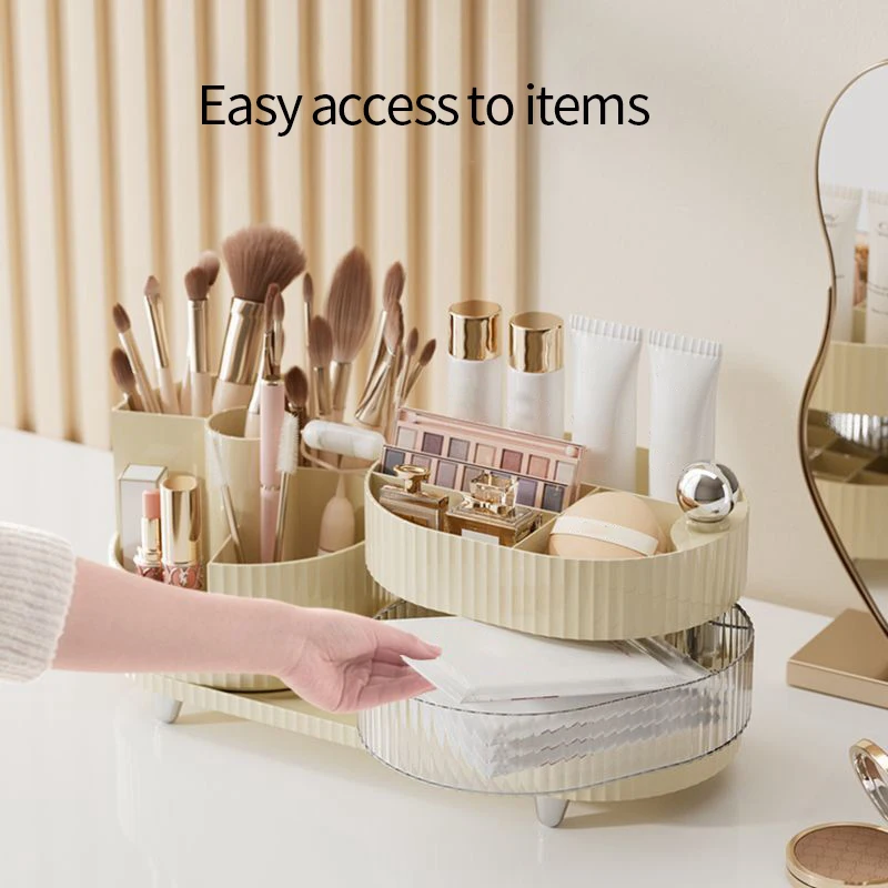 صندوق تخزين مستحضرات التجميل بدرج دوار ، حاوية فرز...