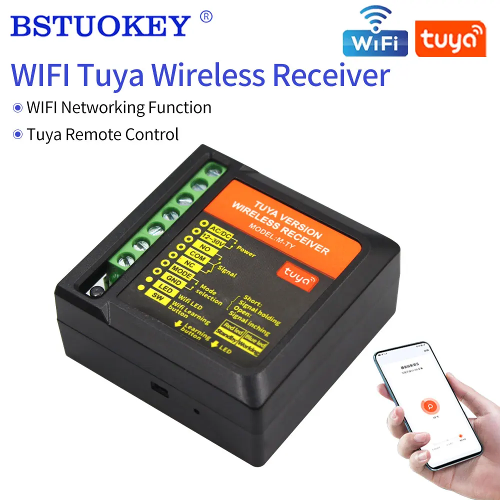 Tuya App 2.4G WIFI Garage Automatic Door Opener Controller Smart Relay Switch Module Gate Wireless Remote Voice Control by Alexa