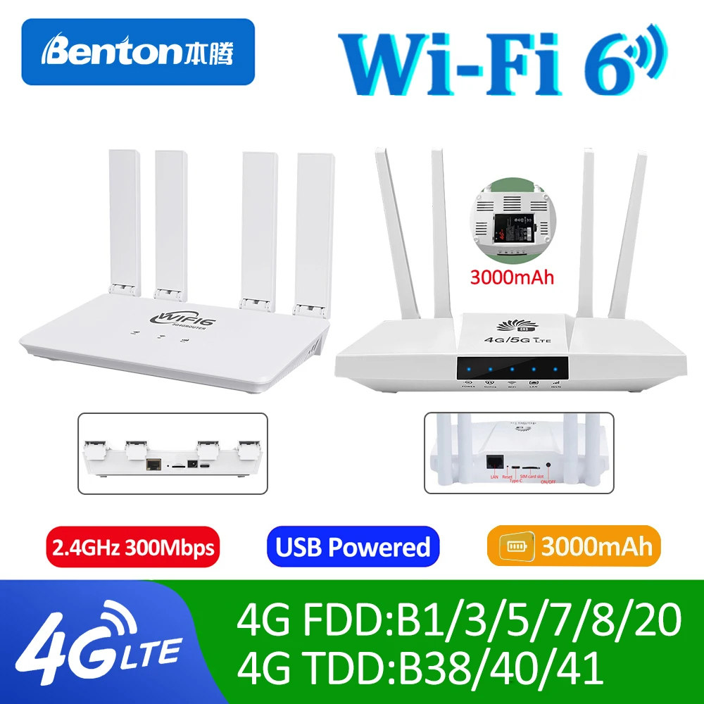 Azami Tech Modem routeur Mobile 5G / 4G LTE CAT6 WiFi 300Mbps avec carte SIM et écran 12h d'autonomie Azami Tech Modem routeur Mobile 5G / 4G LTE CAT6 WiFi 300Mbps avec carte SIM et écran 12h d'autonomie