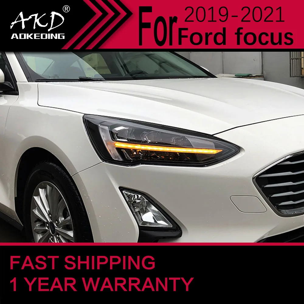 

Car Lights for Ford Focus LED Headlight 2019-2021 Focus MK4 Head Lamp Drl Projector Lens Automotive Accessories