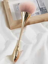Compact Fluffy Loose Powder & Blush Brush - Soft Hair Beauty Tool (1 Gold)
