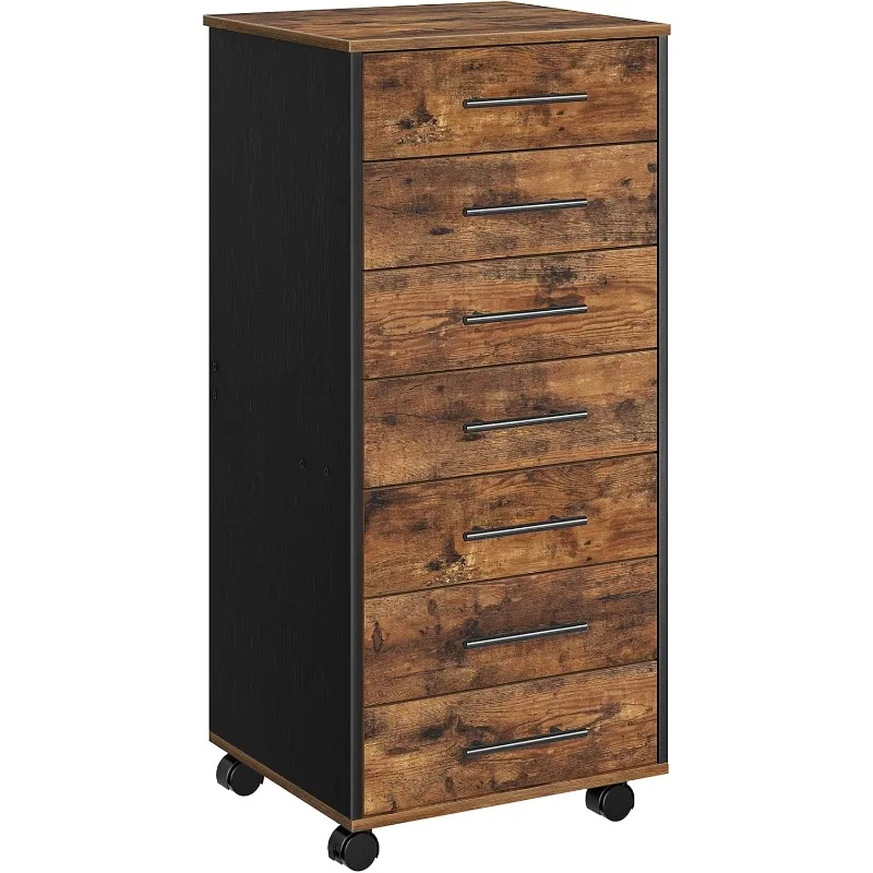 7-Drawer Chest, File Cabinet, Wooden File Cabinet, Office Cabinet with Drawers, Storage Cabinet, for Home Office, Study
